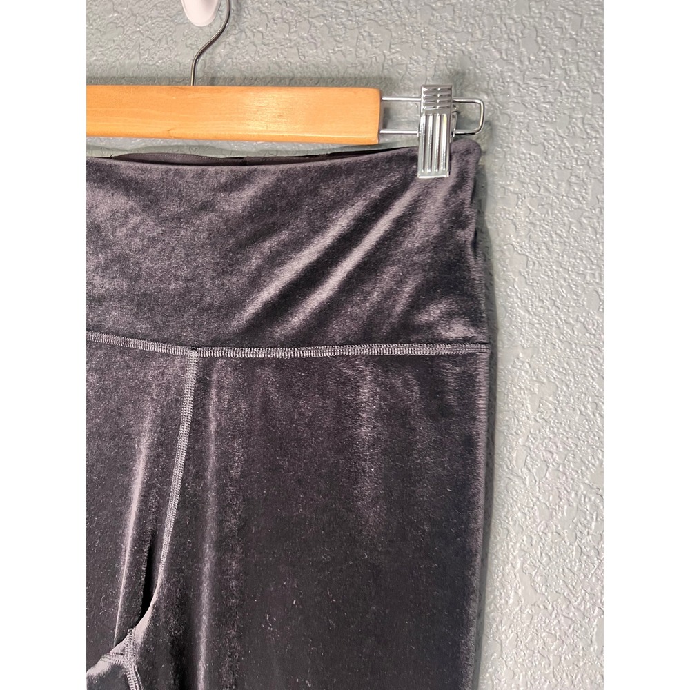 Athleta Black Velvet Flare Pants High Rise Yoga Lounge Small - Picture 4 of 7